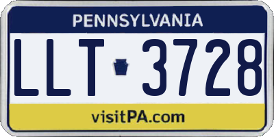 PA license plate LLT3728