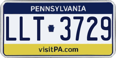 PA license plate LLT3729