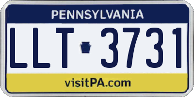 PA license plate LLT3731