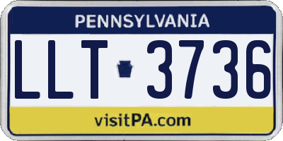 PA license plate LLT3736