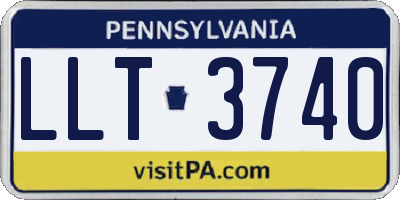 PA license plate LLT3740
