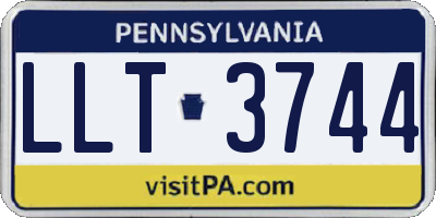 PA license plate LLT3744