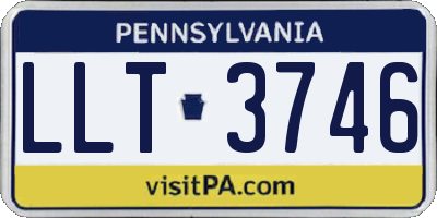 PA license plate LLT3746