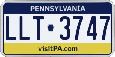 PA license plate LLT3747
