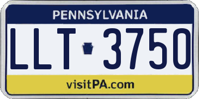 PA license plate LLT3750