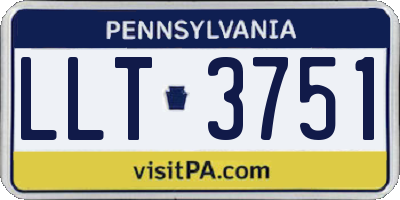 PA license plate LLT3751