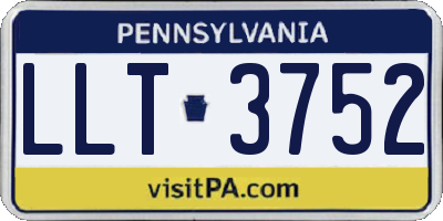PA license plate LLT3752