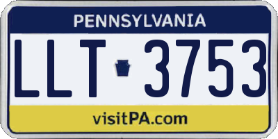 PA license plate LLT3753