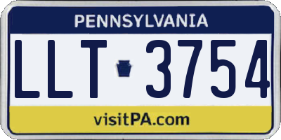 PA license plate LLT3754