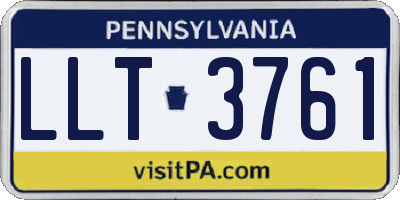 PA license plate LLT3761