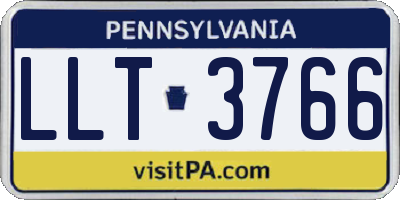 PA license plate LLT3766