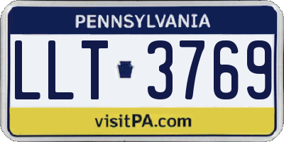 PA license plate LLT3769