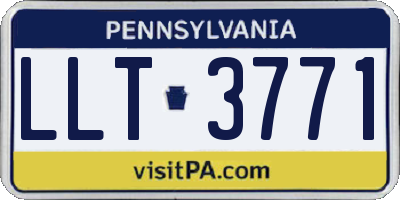 PA license plate LLT3771
