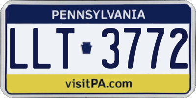 PA license plate LLT3772