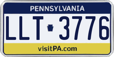 PA license plate LLT3776