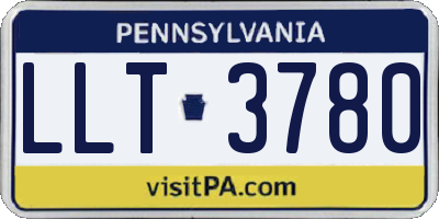 PA license plate LLT3780