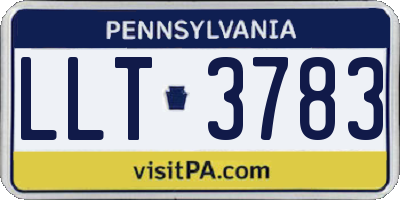 PA license plate LLT3783