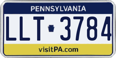PA license plate LLT3784