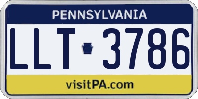PA license plate LLT3786
