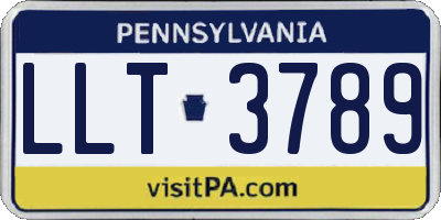 PA license plate LLT3789