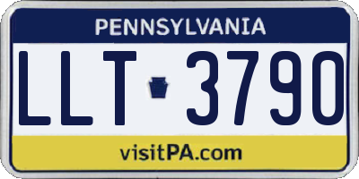 PA license plate LLT3790