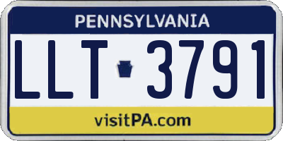 PA license plate LLT3791