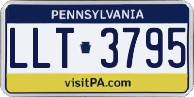 PA license plate LLT3795