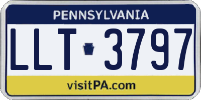 PA license plate LLT3797