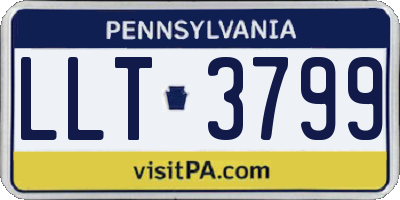 PA license plate LLT3799