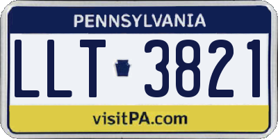 PA license plate LLT3821