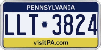 PA license plate LLT3824