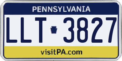 PA license plate LLT3827