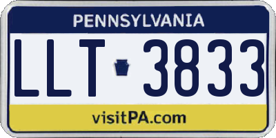 PA license plate LLT3833