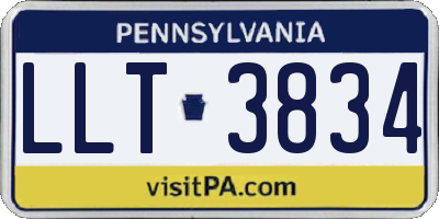 PA license plate LLT3834