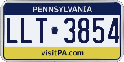 PA license plate LLT3854