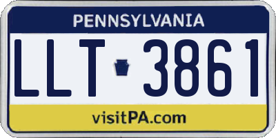 PA license plate LLT3861