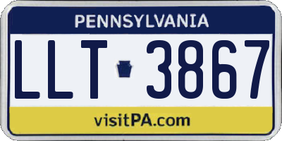 PA license plate LLT3867
