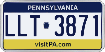 PA license plate LLT3871