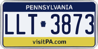 PA license plate LLT3873