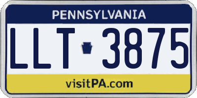 PA license plate LLT3875