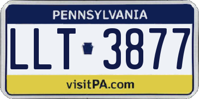 PA license plate LLT3877