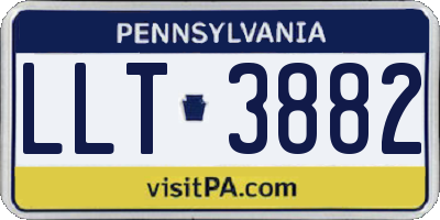 PA license plate LLT3882