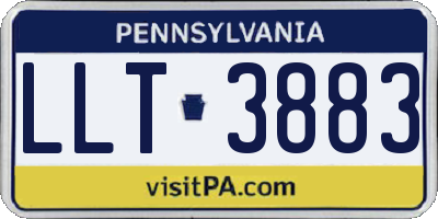 PA license plate LLT3883