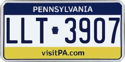 PA license plate LLT3907