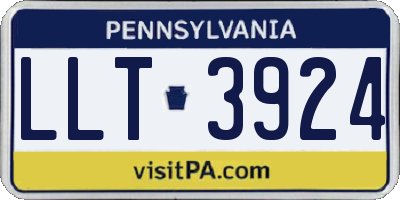 PA license plate LLT3924