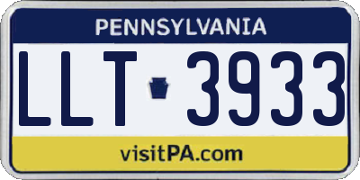 PA license plate LLT3933