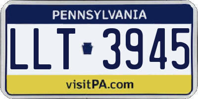 PA license plate LLT3945