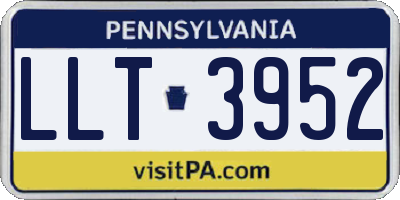 PA license plate LLT3952