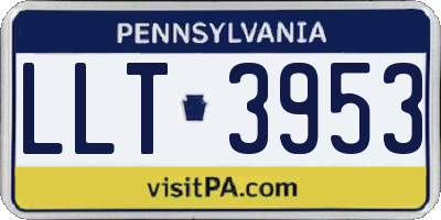 PA license plate LLT3953