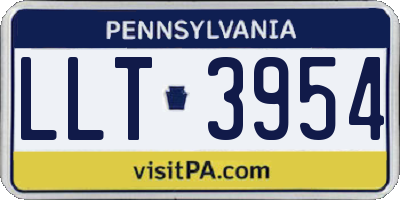 PA license plate LLT3954